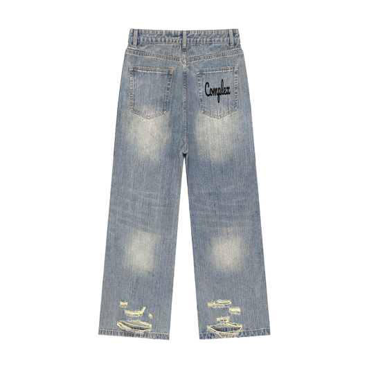 Vintage Wash Distressed Denim Jeans (Heartless Complex jeans)