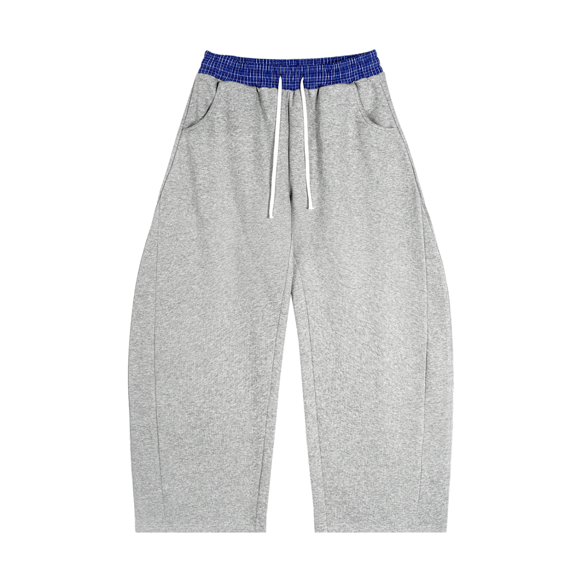 complex Plaid Waistband Barrel Sweatpants