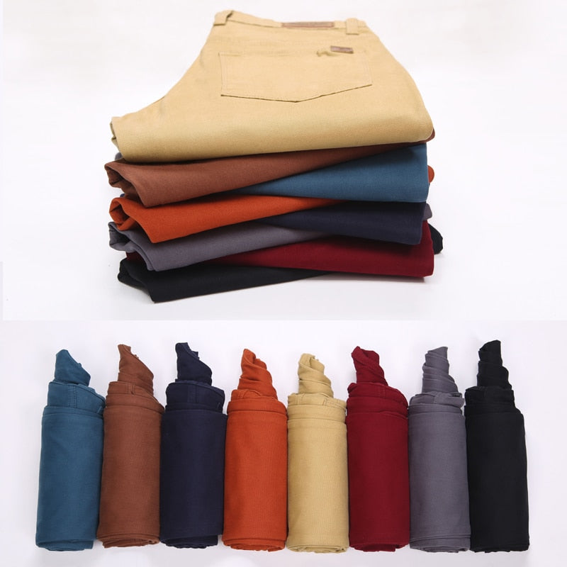 Classic Men's Khaki Casual Pants New Business Fashion Slim Fit Cotton Stretch Trousers Male Brand Clothing