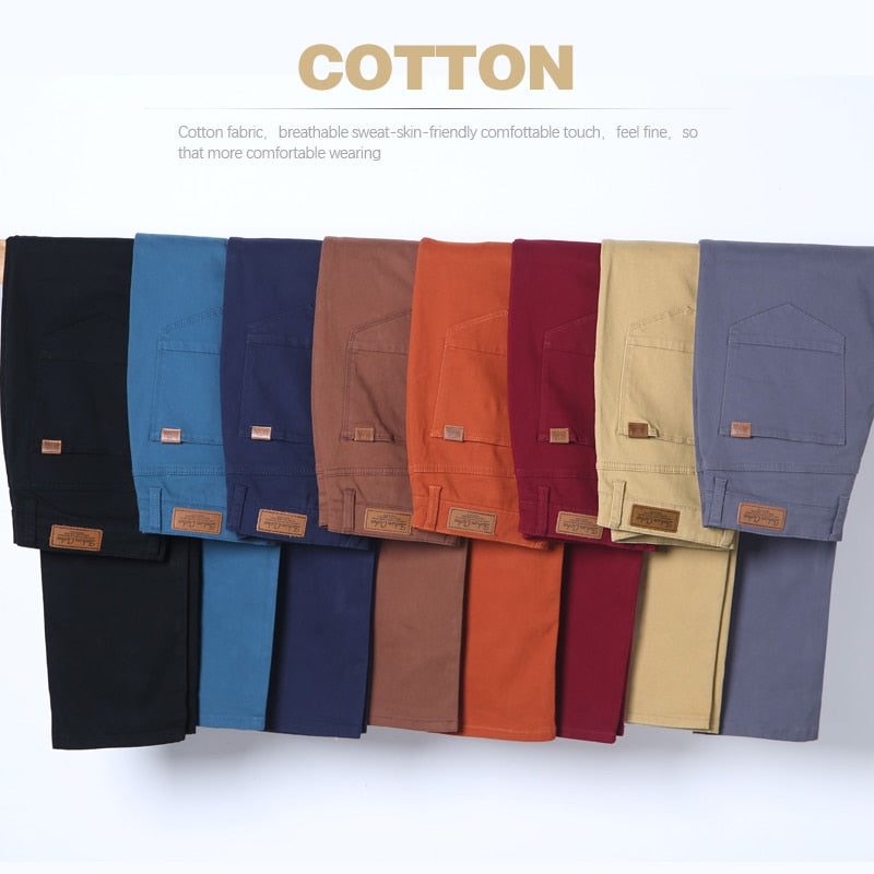 Classic Men's Khaki Casual Pants New Business Fashion Slim Fit Cotton Stretch Trousers Male Brand Clothing
