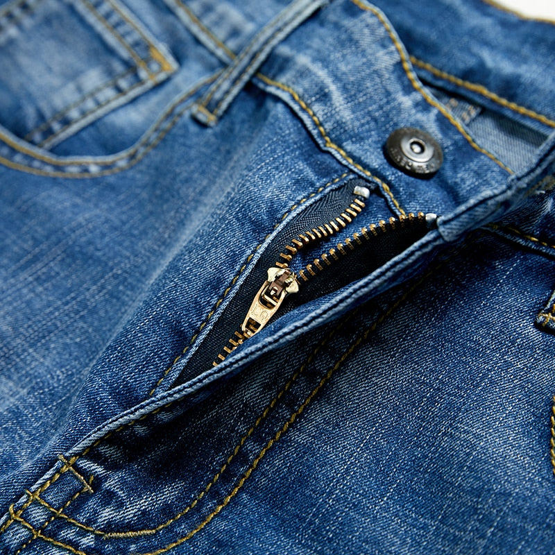 Summer Men'S Slim Denim Shorts Business Casual Fashion Loose Stretch All-Match Jeans Male High-End Brand Five-Point Pants