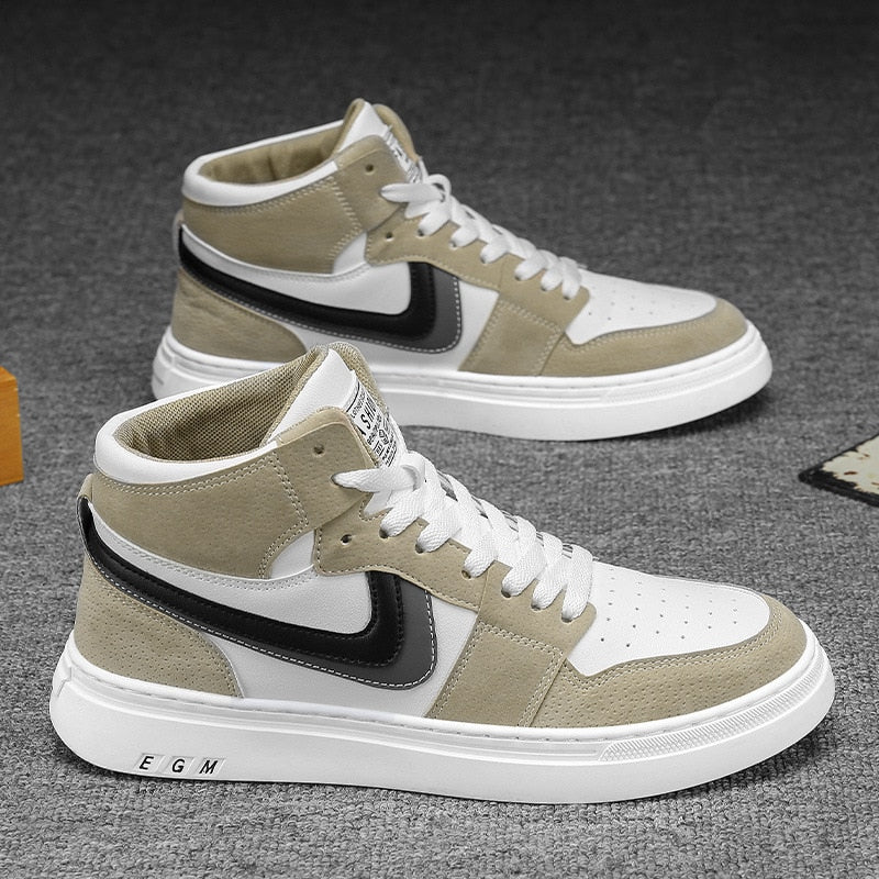 White Women's Men's Sneaker Trend High Top Platform Shoes Men 2021 Spring Designer Vulcanized Shoes Elegant Brand Sneakers 39-44