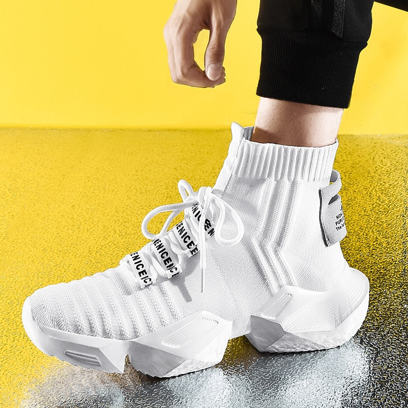 High Top Fashion Men's Sock Chunky Sneakers Breathable Men Thick Bottom Shoes Outdoor Casual Footwear Big Size Zapatillas Hombre