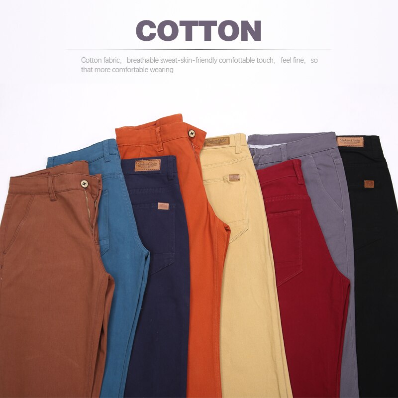 Classic Men's Khaki Casual Pants New Business Fashion Slim Fit Cotton Stretch Trousers Male Brand Clothing