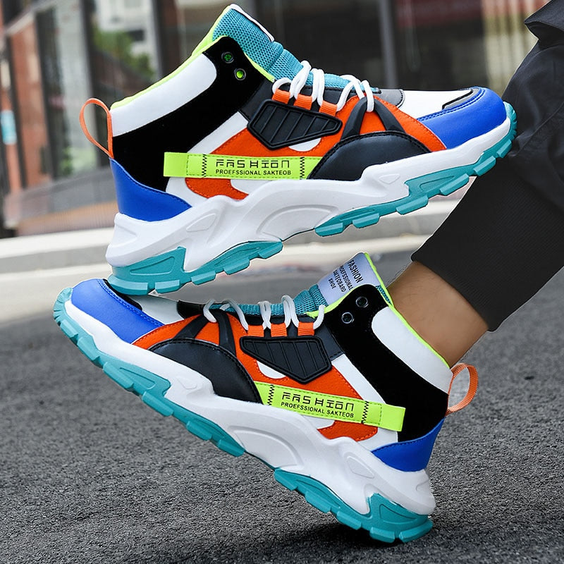 New Fashion Shoes For Men Casual High Top Chunky Sneakers Mens Trainers Tendencia Breathable Designer Zapatillas De Hombre
