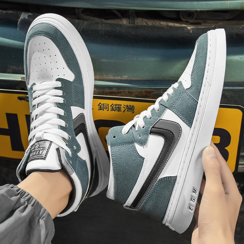 White Women's Men's Sneaker Trend High Top Platform Shoes Men 2021 Spring Designer Vulcanized Shoes Elegant Brand Sneakers 39-44