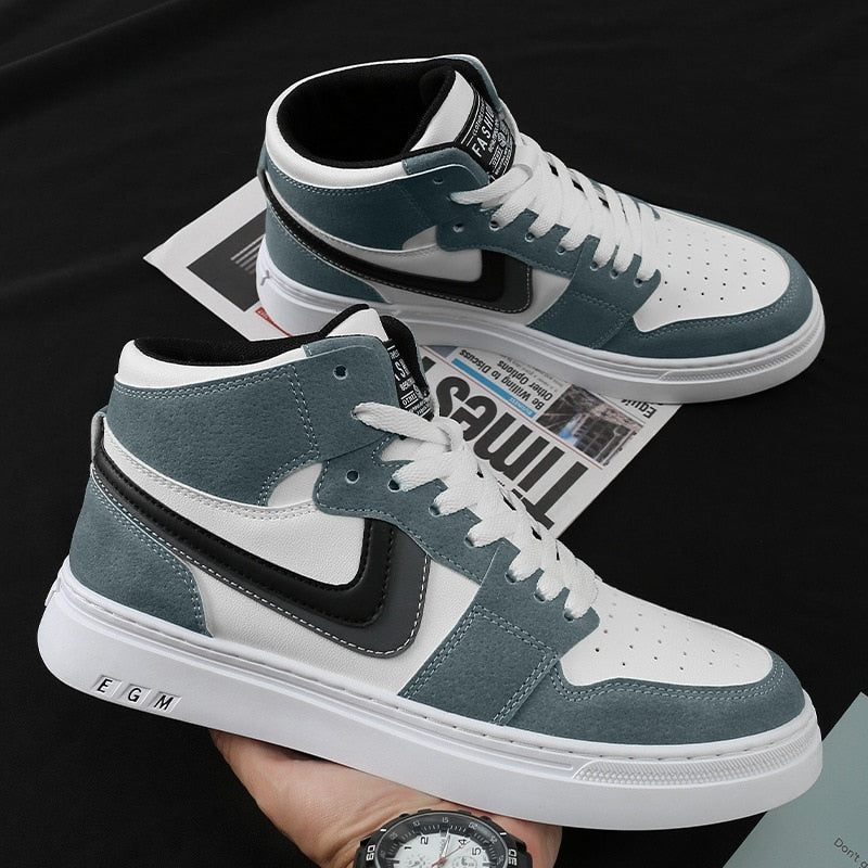 White Women's Men's Sneaker Trend High Top Platform Shoes Men 2021 Spring Designer Vulcanized Shoes Elegant Brand Sneakers 39-44