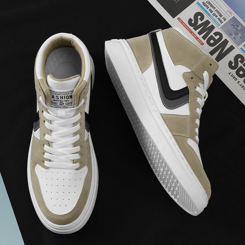 White Women's Men's Sneaker Trend High Top Platform Shoes Men 2021 Spring Designer Vulcanized Shoes Elegant Brand Sneakers 39-44