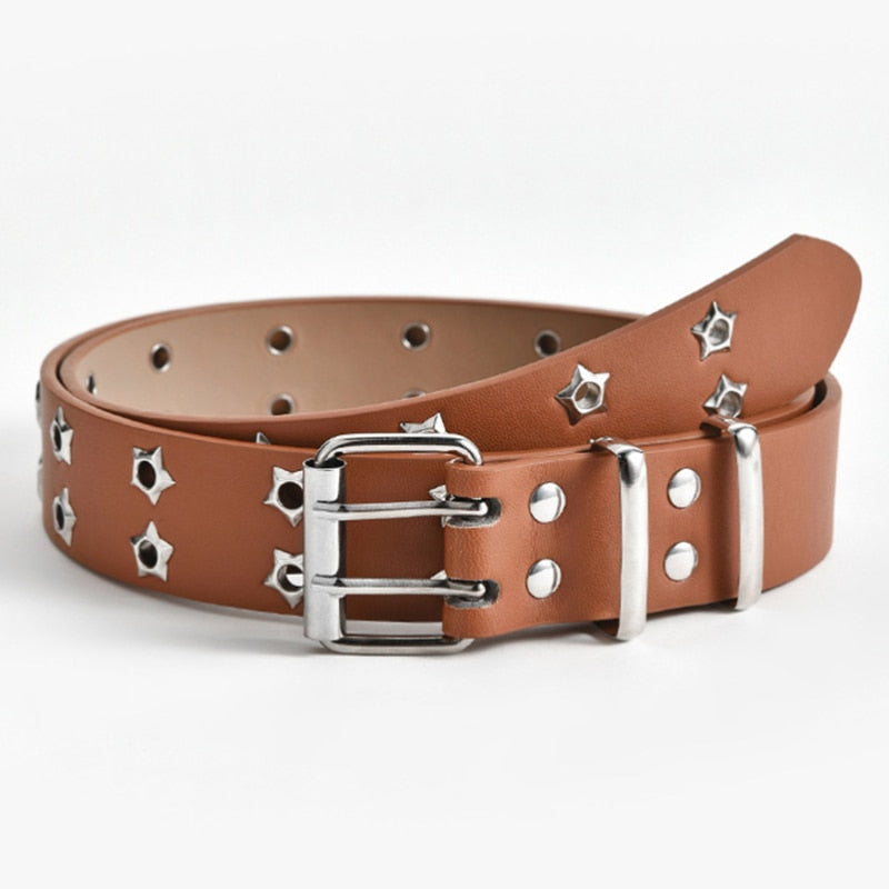 GAOKE Pyramid Fashion Rivet Belt Men&Women's Studded Belt Punk Rock With Pin Buckle Hardware Jeans Designer Female Waist Belts