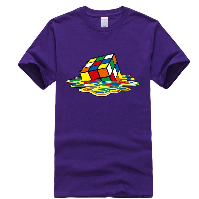XIN YI Men's T-shirt High Quality 100% Cotton Magic square printing o-neck for men t-shirt casual cool hip hop t-shirt male tops