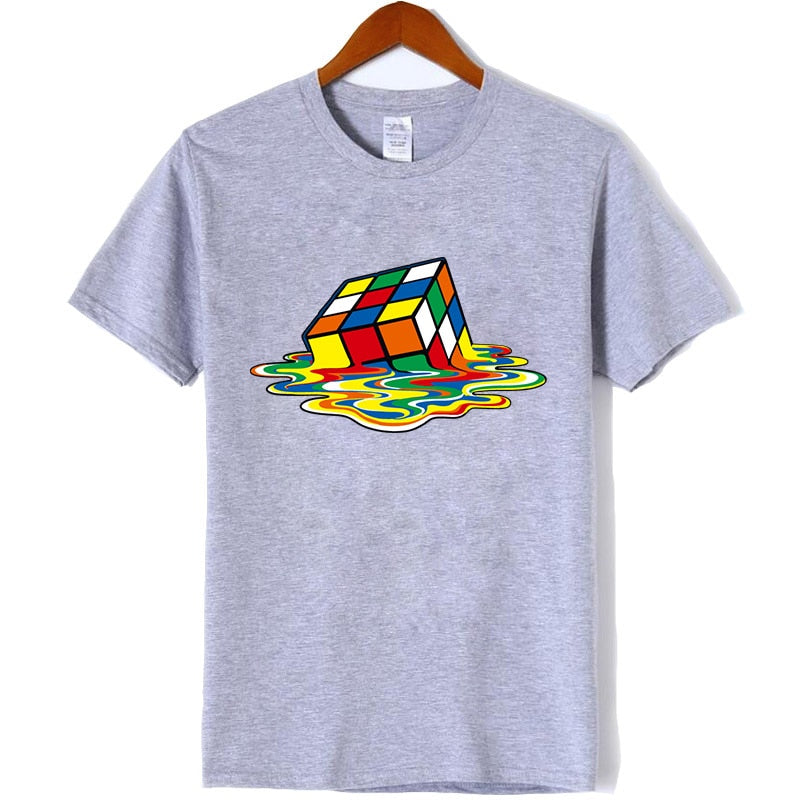 XIN YI Men's T-shirt High Quality 100% Cotton Magic square printing o-neck for men t-shirt casual cool hip hop t-shirt male tops