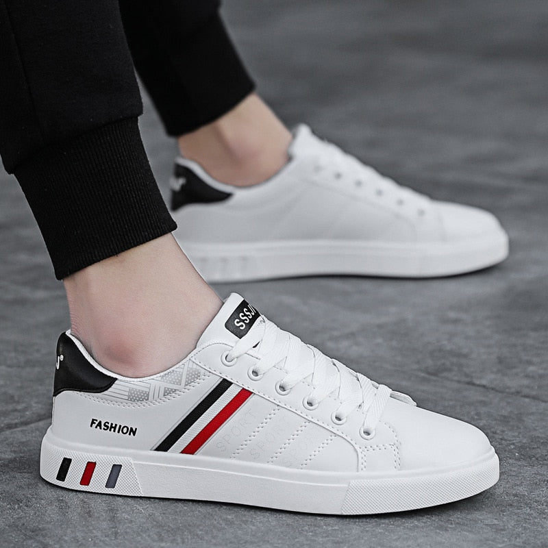 Men's Casual Shoes Lightweight Breathable Men Shoes Flat Lace-Up Men Sneakers White Business Travel Unisex Tenis Masculino