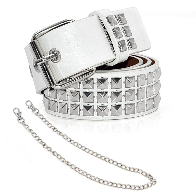 GAOKE Pyramid Fashion Rivet Belt Men&Women's Studded Belt Punk Rock With Pin Buckle Hardware Jeans Designer Female Waist Belts