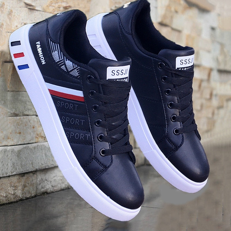 Men's Casual Shoes Lightweight Breathable Men Shoes Flat Lace-Up Men Sneakers White Business Travel Unisex Tenis Masculino