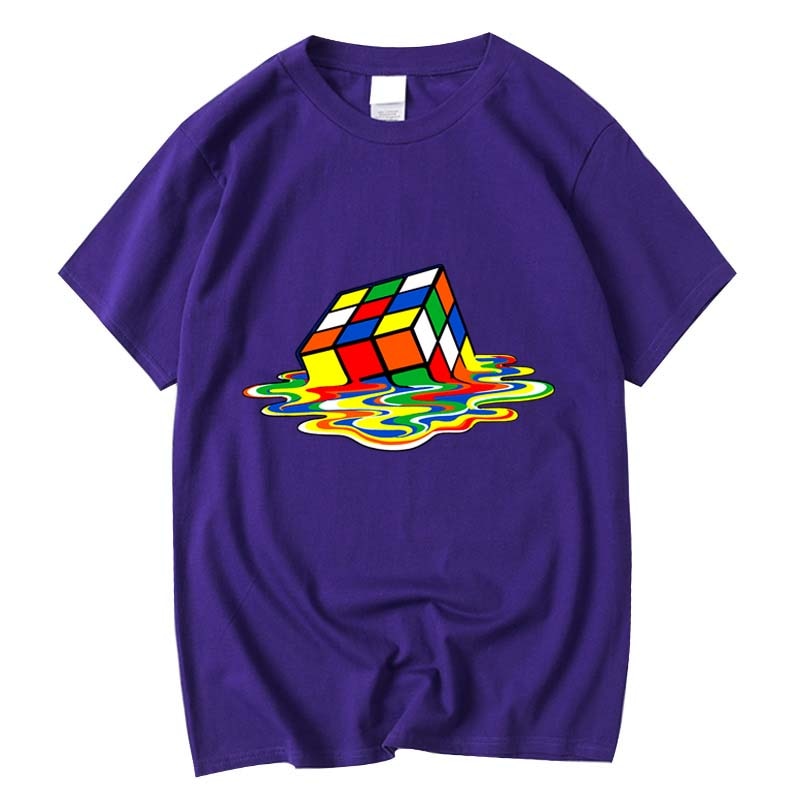 XIN YI Men's T-shirt High Quality 100% Cotton Magic square printing o-neck for men t-shirt casual cool hip hop t-shirt male tops