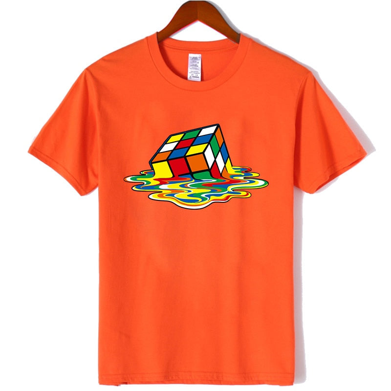 XIN YI Men's T-shirt High Quality 100% Cotton Magic square printing o-neck for men t-shirt casual cool hip hop t-shirt male tops