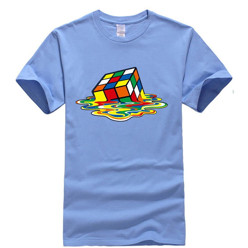 XIN YI Men's T-shirt High Quality 100% Cotton Magic square printing o-neck for men t-shirt casual cool hip hop t-shirt male tops