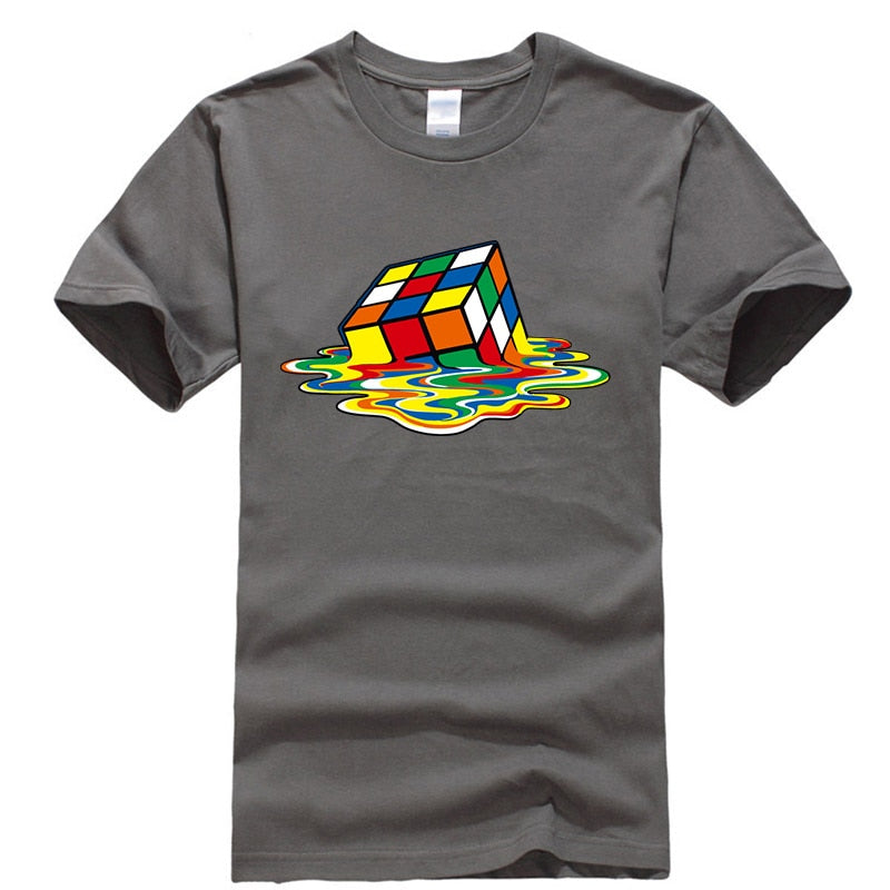 XIN YI Men's T-shirt High Quality 100% Cotton Magic square printing o-neck for men t-shirt casual cool hip hop t-shirt male tops