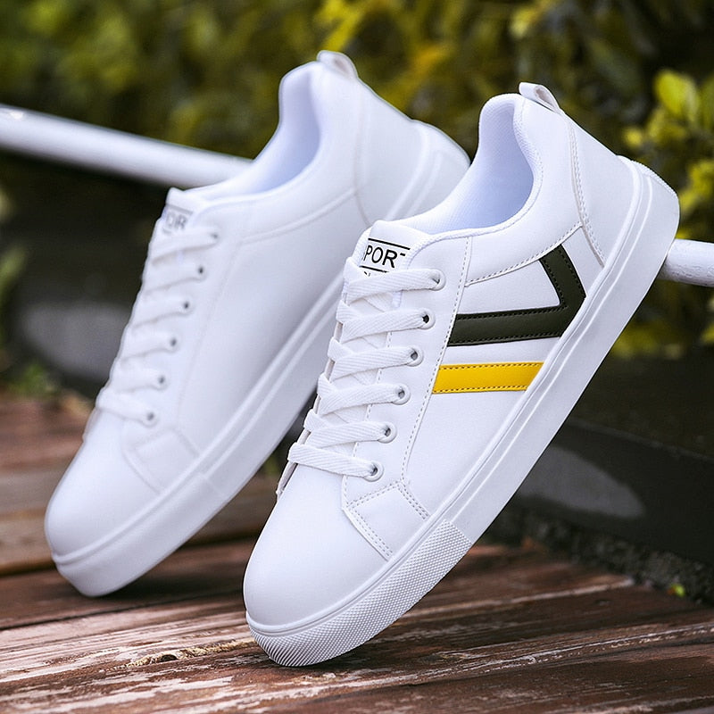 Men's Casual Shoes Lightweight Breathable Men Shoes Flat Lace-Up Men Sneakers White Business Travel Unisex Tenis Masculino