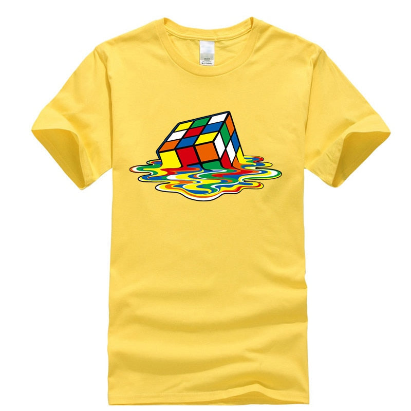 XIN YI Men's T-shirt High Quality 100% Cotton Magic square printing o-neck for men t-shirt casual cool hip hop t-shirt male tops