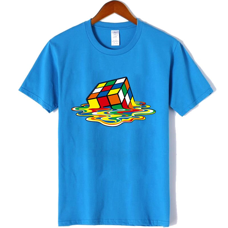 XIN YI Men's T-shirt High Quality 100% Cotton Magic square printing o-neck for men t-shirt casual cool hip hop t-shirt male tops
