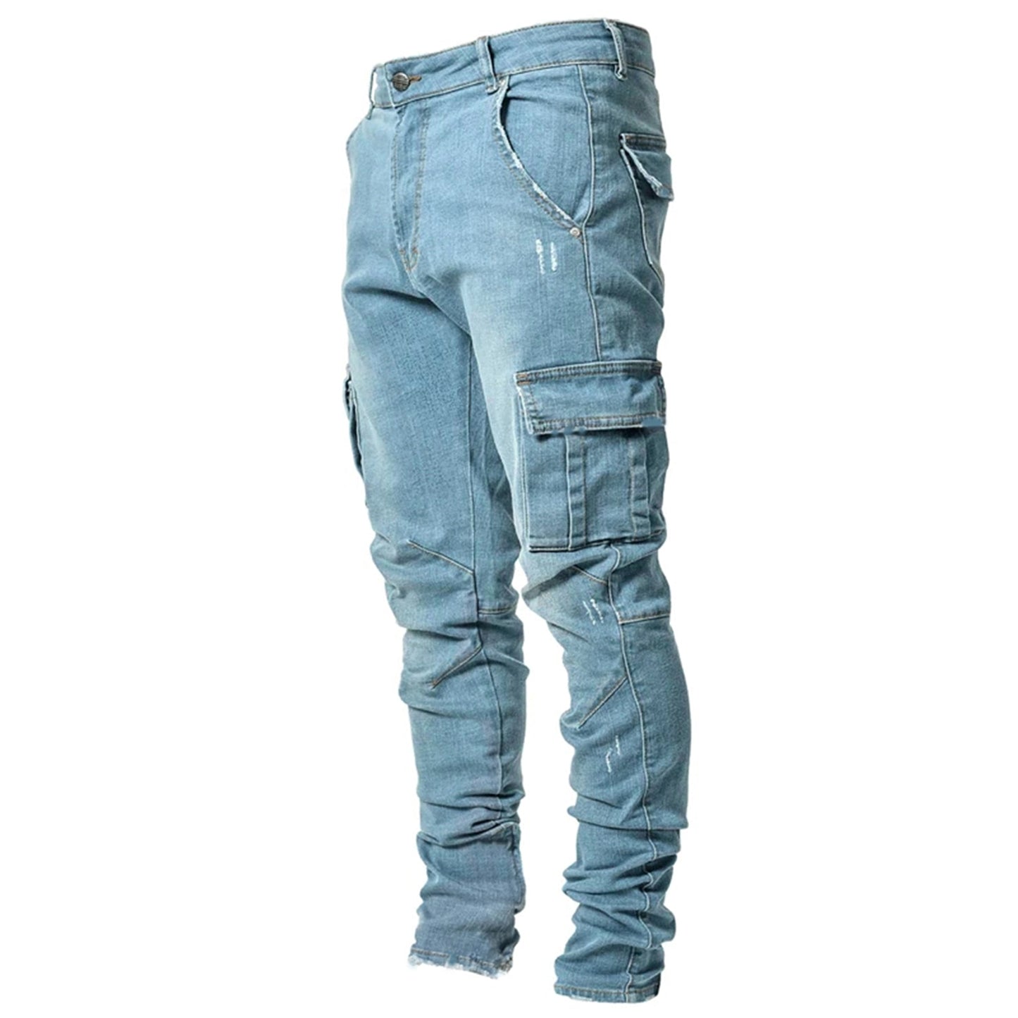 3 Styles Men Stretchy Ripped Skinny Biker Embroidery Print Jeans Destroyed Hole Taped Slim Fit Denim Scratched High Quality Jean