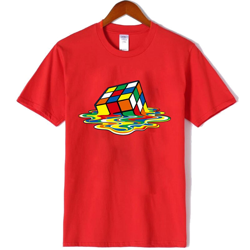 XIN YI Men's T-shirt High Quality 100% Cotton Magic square printing o-neck for men t-shirt casual cool hip hop t-shirt male tops