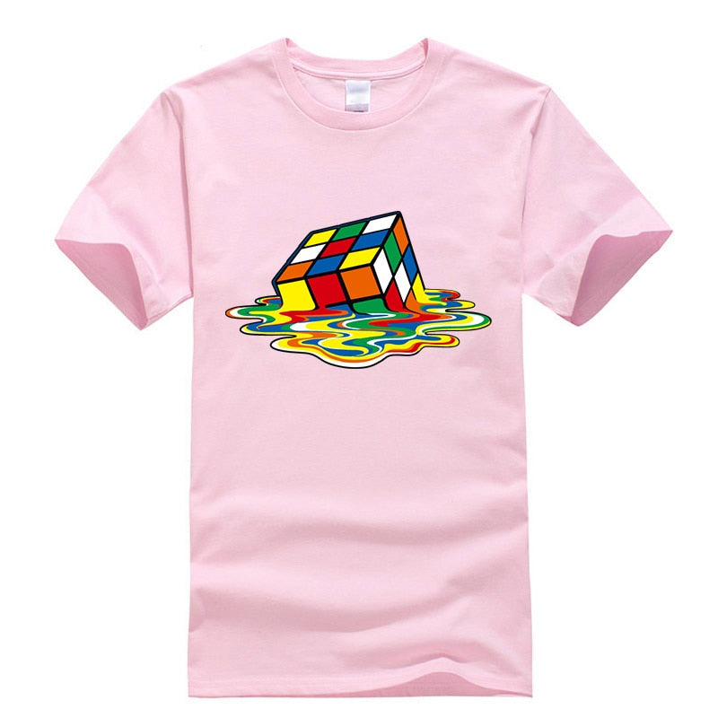 XIN YI Men's T-shirt High Quality 100% Cotton Magic square printing o-neck for men t-shirt casual cool hip hop t-shirt male tops