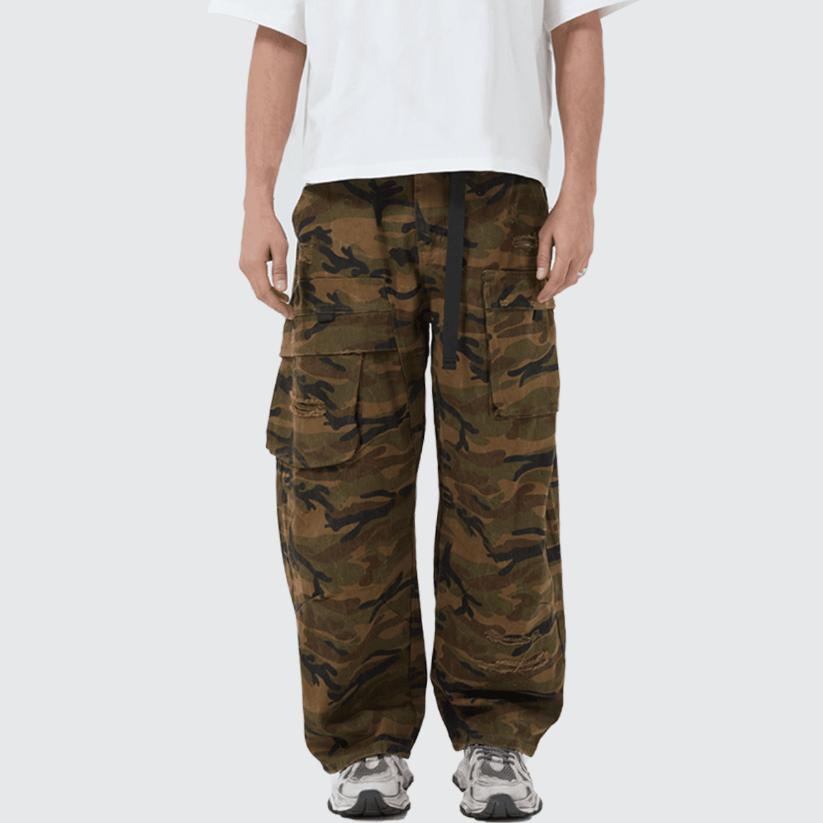 Complex  Camouflage Loose Wide-leg Jeans
