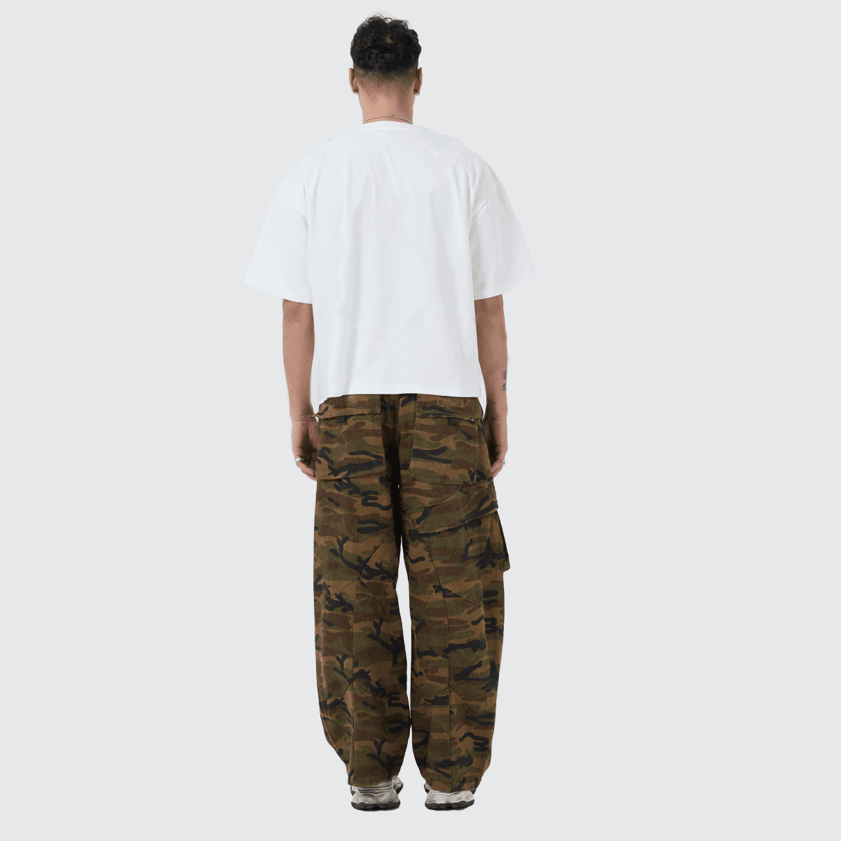 Complex  Camouflage Loose Wide-leg Jeans