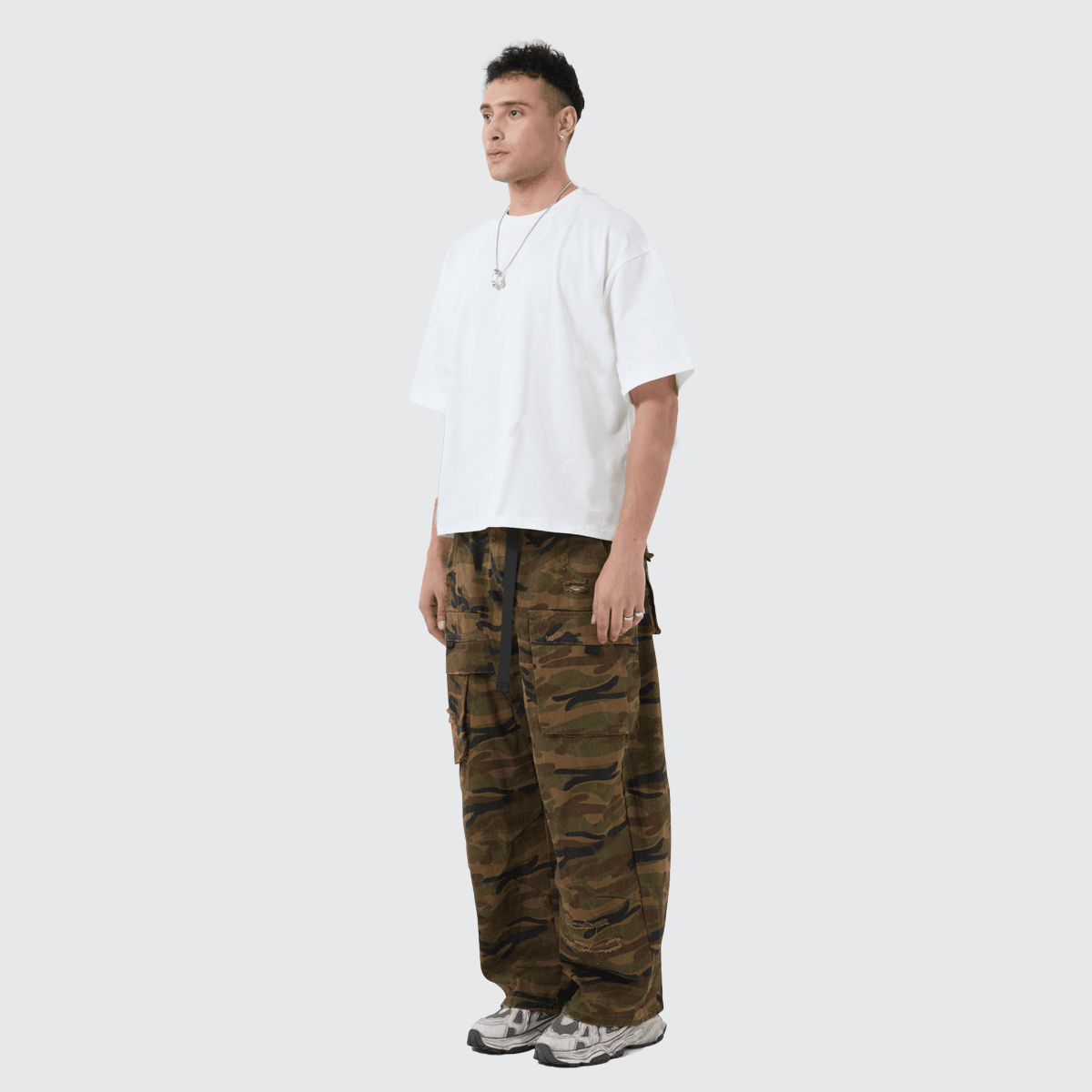 Complex  Camouflage Loose Wide-leg Jeans