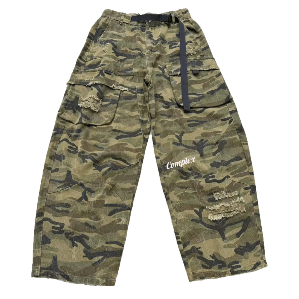 Complex  Camouflage Loose Wide-leg Jeans