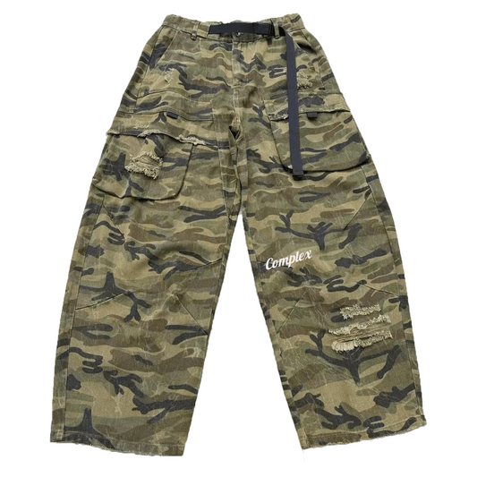 Complex  Camouflage Loose Wide-leg Jeans