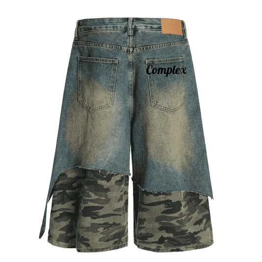 Unisex Camouflage Denim Shorts