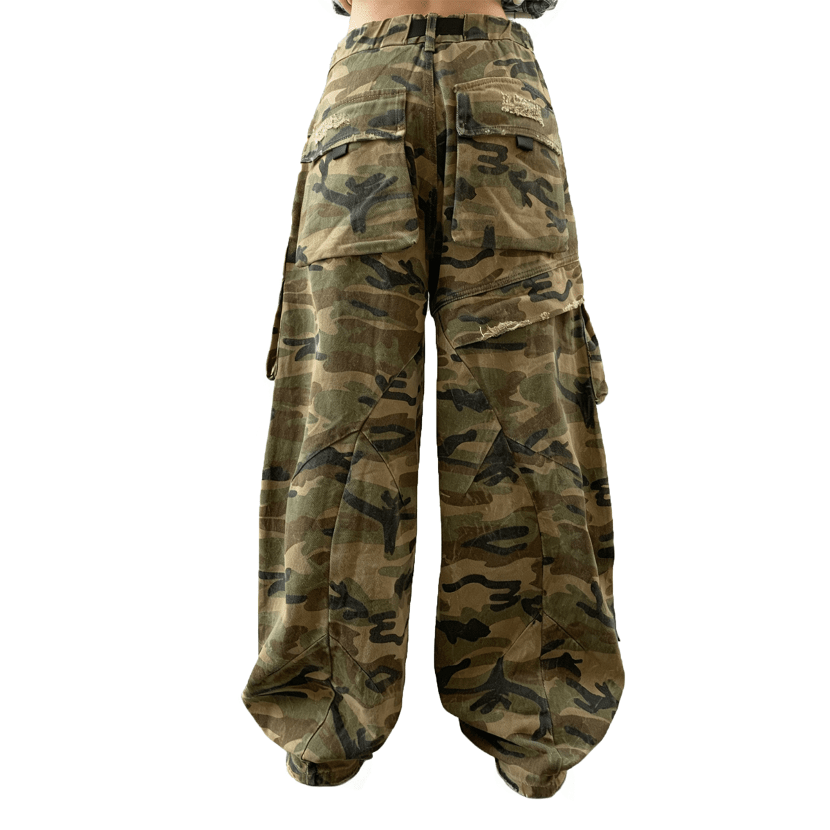 Complex  Camouflage Loose Wide-leg Jeans