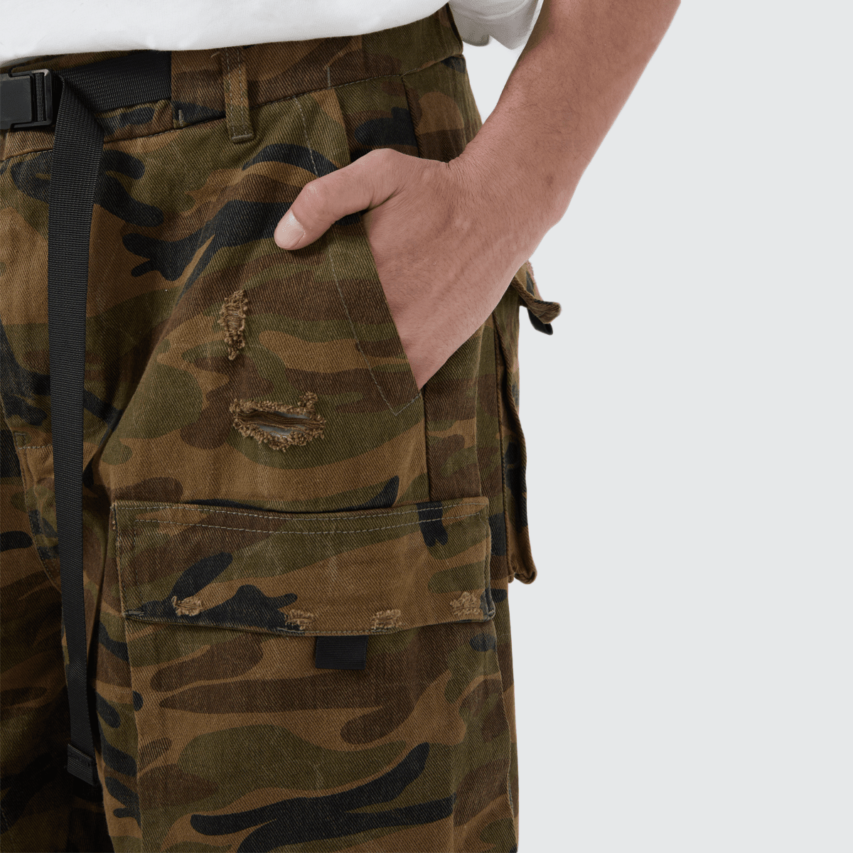 Complex  Camouflage Loose Wide-leg Jeans