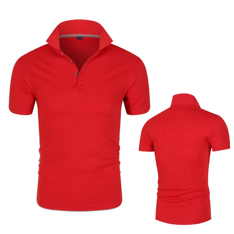 Polo Shirt Men Casual Cotton Solid Color Poloshirt Men's Breathable Tee Shirt Golf Tennis Brand Clothes Plus po lo