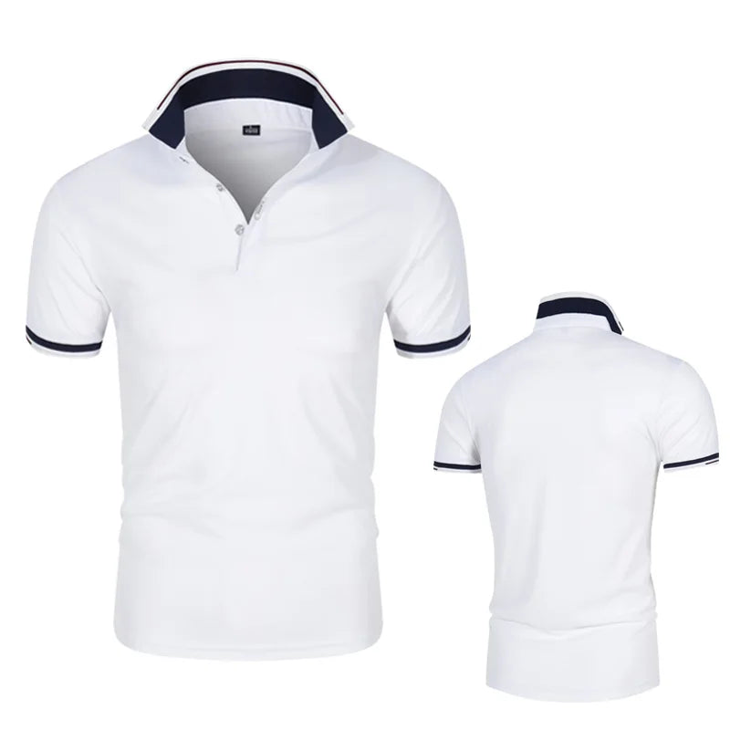 Polo Shirt Men Casual Cotton Solid Color Poloshirt Men's Breathable Tee Shirt Golf Tennis Brand Clothes Plus po lo