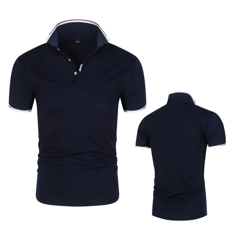 Polo Shirt Men Casual Cotton Solid Color Poloshirt Men's Breathable Tee Shirt Golf Tennis Brand Clothes Plus po lo