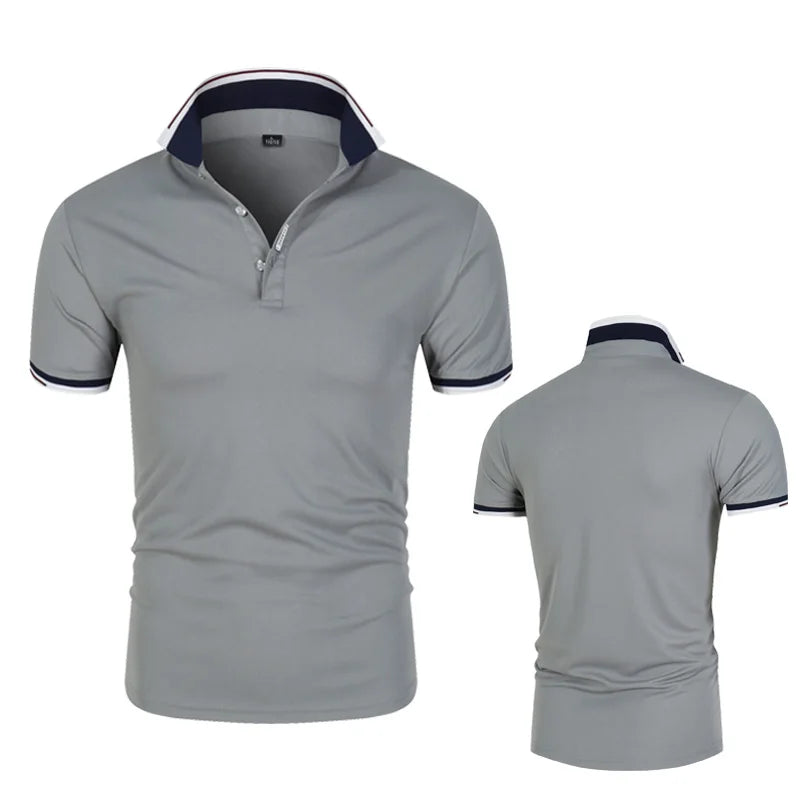 Polo Shirt Men Casual Cotton Solid Color Poloshirt Men's Breathable Tee Shirt Golf Tennis Brand Clothes Plus po lo