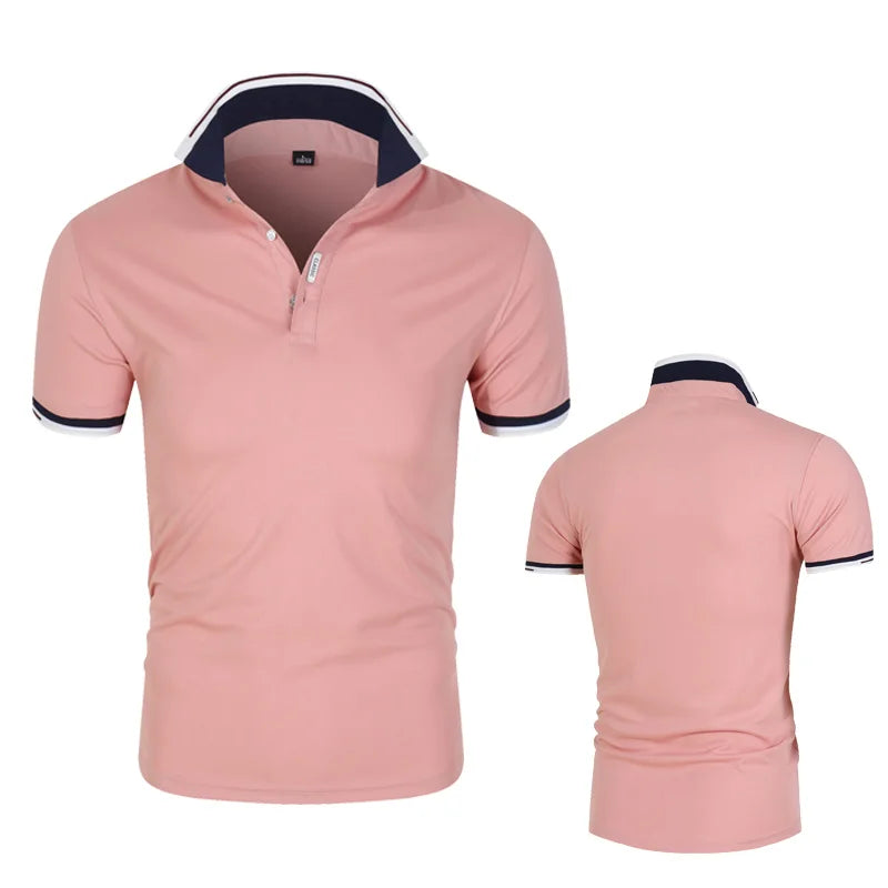 Polo Shirt Men Casual Cotton Solid Color Poloshirt Men's Breathable Tee Shirt Golf Tennis Brand Clothes Plus po lo
