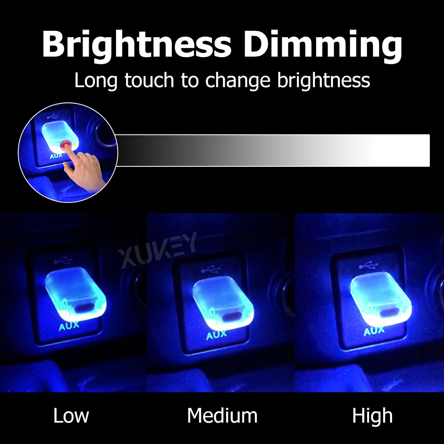 2pcs Mini USB Car Ambient Lighting 7 Colors LED Auto Interior Atmosphere Plug-in Light Laptops Sockets Night Lamp RGB Music Sync