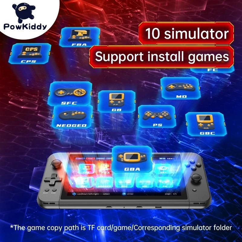 New Powkiddy X70 7.0 Inch HD Screen Handheld Game Console Double Players ATM7051 Quad-Core Retro TV Video Game Console Gift