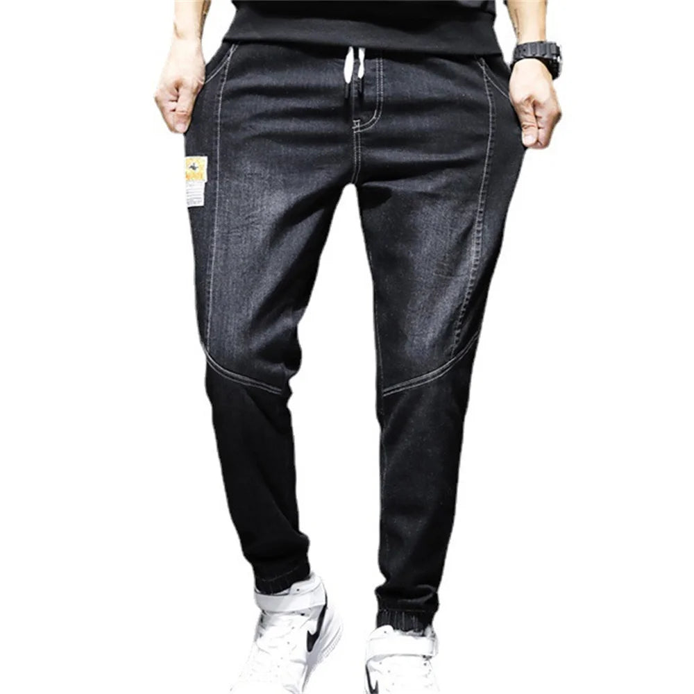 Mens Jeans Harem Pants Fashion Pockets Desinger Loose fit Baggy Moto Jeans Men Stretch Retro Streetwear Relaxed Tapered Jeans