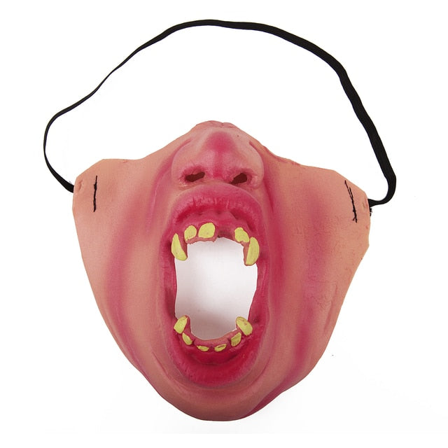 Creative Adult Clown Latex Cosplay Props Humorous Elastic Band Half Face Party Latex Masks Funny Halloween Horrible Mask