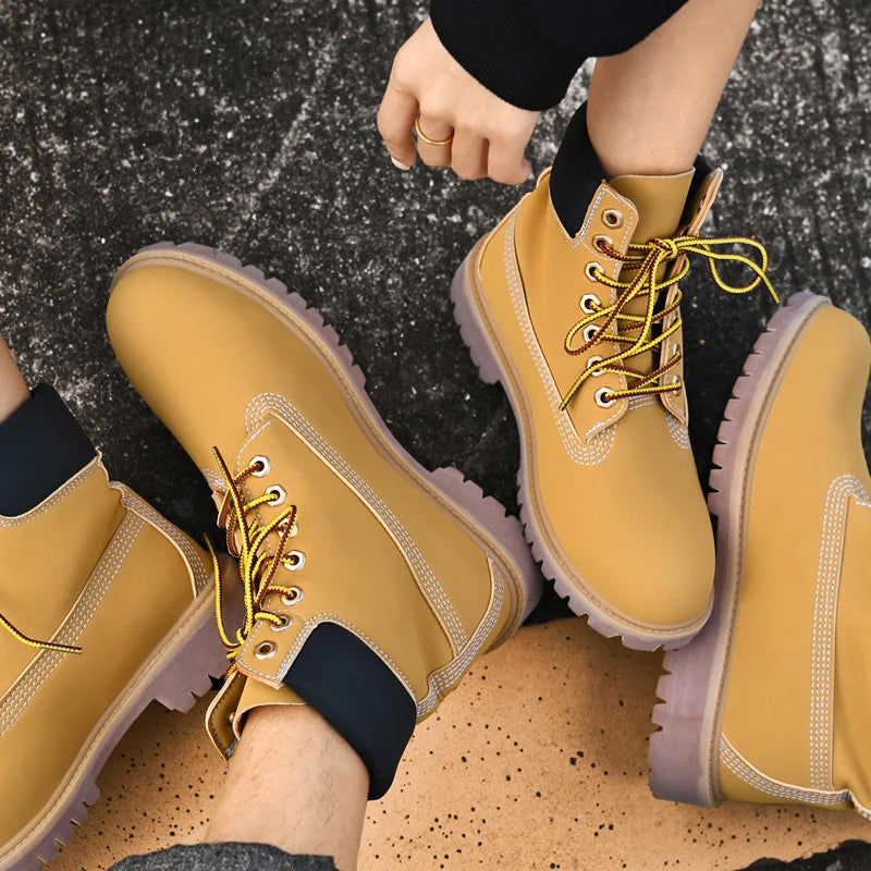 High Quality Men Women Short Boots Autumn Winter 2024 Couple Plush Thick Soled High Top Snow Boots Outdoor Sports Leisure Shoes