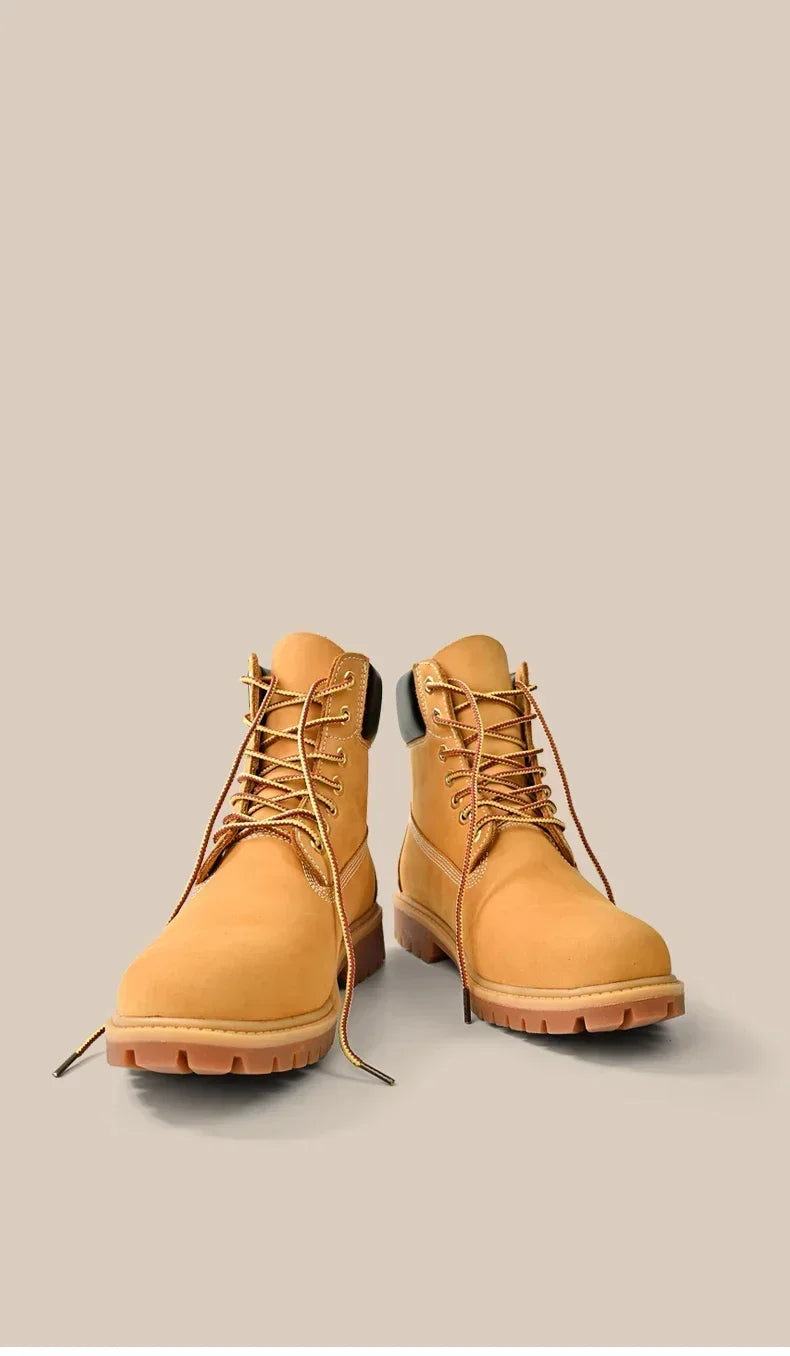 Mens Boots High Top Boots Men's Leather Shoes Winter Fashion Plush Warm Shoes Outdoor Sneakers Lace Up Non-Slip Ankle Boots Male