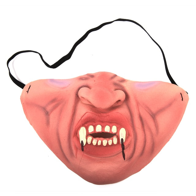 Creative Adult Clown Latex Cosplay Props Humorous Elastic Band Half Face Party Latex Masks Funny Halloween Horrible Mask