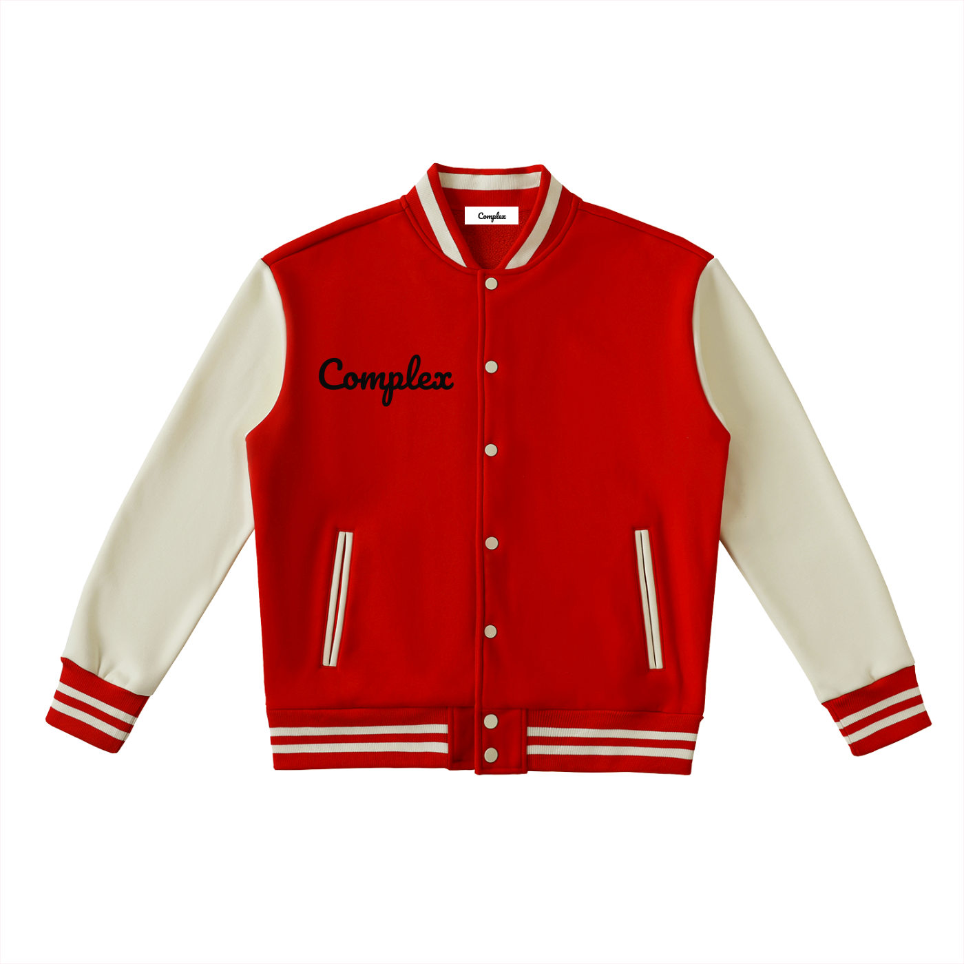 Two-Tone Fleeced Varsity Jacket