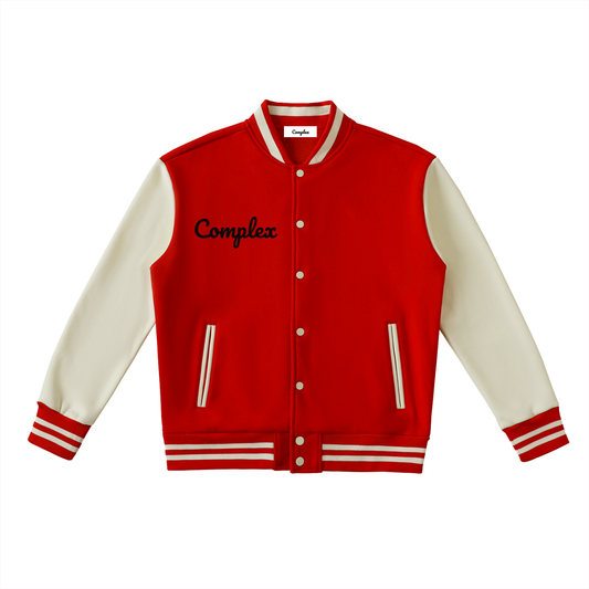 Two-Tone Fleeced Varsity Jacket